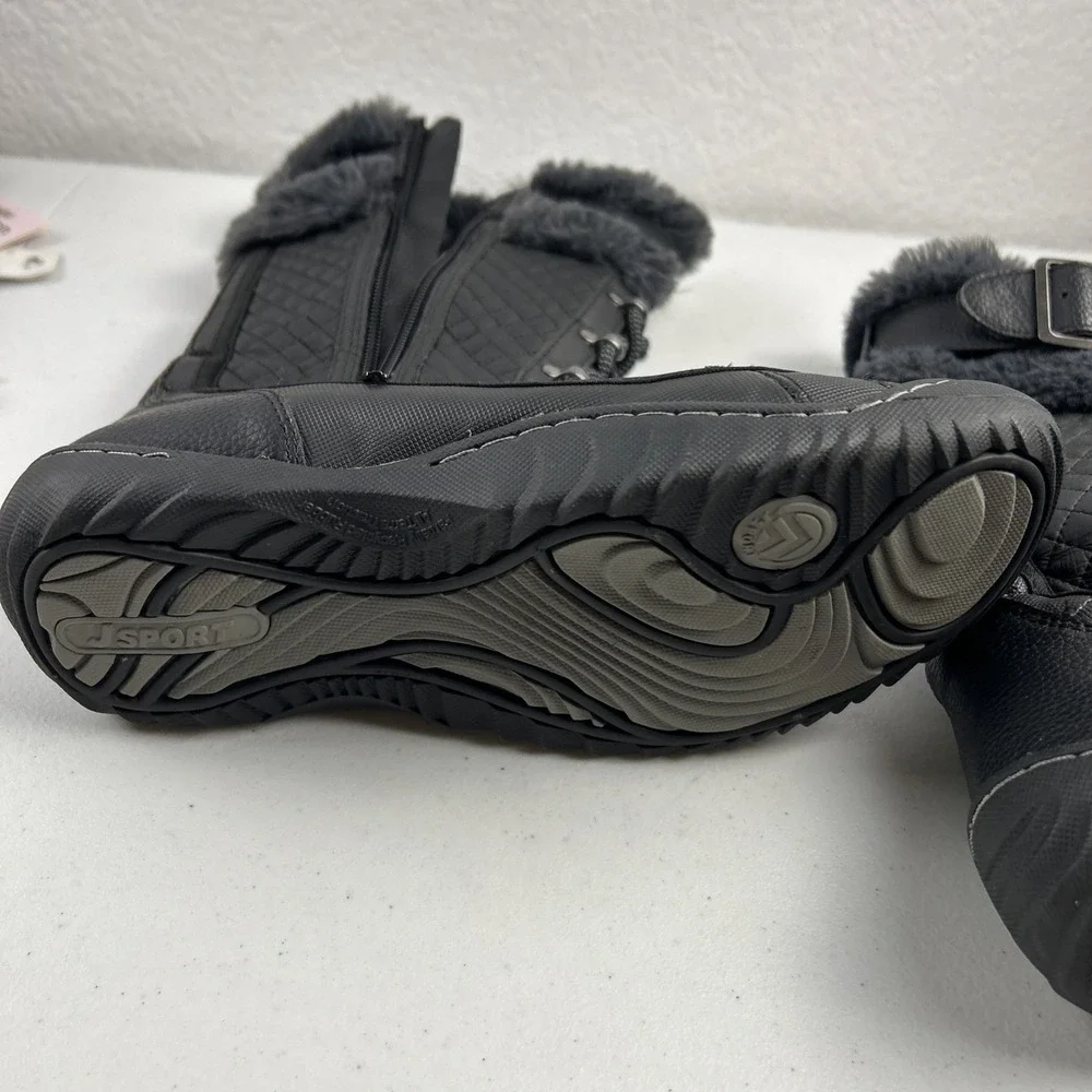 Ladies JSport by‎ Jambu Black Windham Faux Fur Lined Boots Size 6M Zip